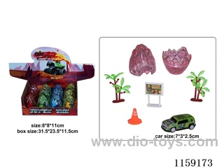 Alloy Dinosaur Buggy Scene Toys(PowerBack) 12PCS