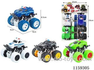 Inertia spring stunt police car 4 pcs.