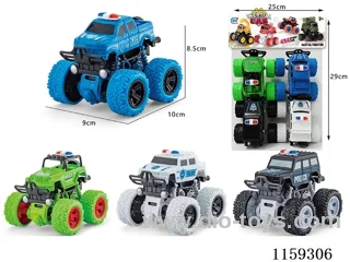Spring inertia stunt off-road police car 4 pcs.