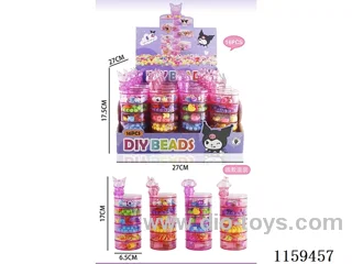 6 layers of rotating cup (candy colour macaron colour beads + hair accessories + lipstick + rubber band) four mixed 16PCS