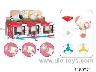 Flying Disc Gyro Gun with light(Pink)