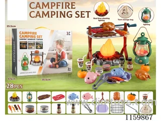 28PCS Outdoor Lights & Sounds Camping Set - Windproof Lamp 2AA, Fire 3AA (not included battery)