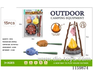 15PCS Outdoor Lights & Sounds Camping Set - Fire 3AA(not included battery)