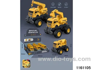 Inertial sound and light engineering vehicle (6pcs)