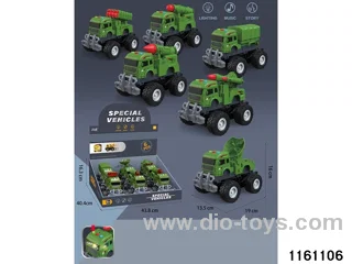 Inertial sound and light military vehicle (6pcs)