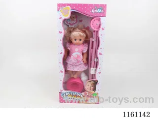 Pushchair with 14 inch live eye doll-with IC four voices (with bottle, potty)