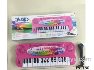 Piano electrónico multifuncional de 32 teclas con micrófono (rojo rosa)