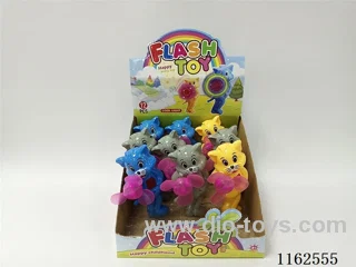 Hand-pressure lighted cartoon cat fan
