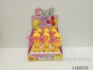 Hand-pressing lighted yellow duck fan 12PCS included battery