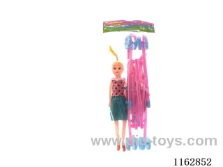 40cm plastic cart with doll