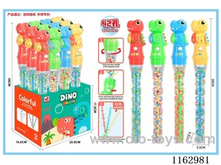 Porous three brush dinosaur bubble wand