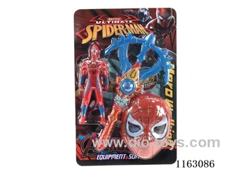 Spider-man suit 24CM Superman (light)+ light and sound weapon + mask