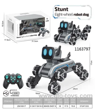 EIGHT-WHEELED STUNT ROBOT DOG (REMOTE CONTROL) IN WINDOW BOX