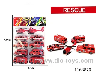 10PCS sliding fire engines