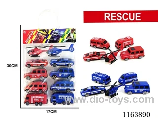 10PCS sliding fire + police car