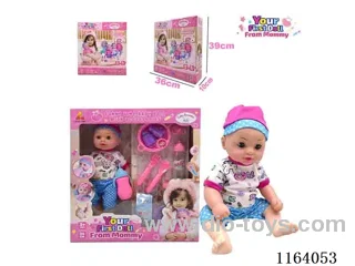 36CM full body baby boy can pee,drink water wih 11 accessories