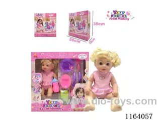 36CM full body baby girl  can pee,drink water with 10 accessories