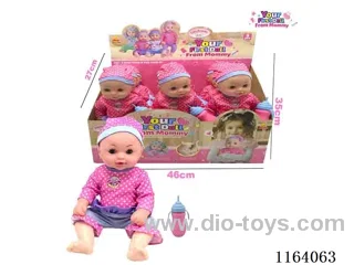 36CM funny time baby doll with accessories 9pcs in display box