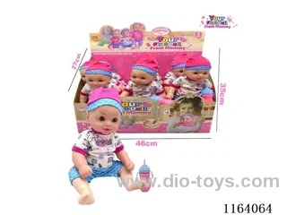 36CM funny time baby doll with accessories 9pcs in display box