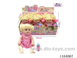 36CM funny time baby doll with accessories 9pcs in display box