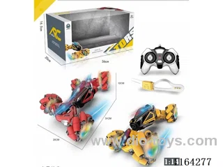 1:14 Flash stunt RC CAR(2.4G with colorful LED lights /3.7V lithium battery /USB/ Screwdriver/Dual remote control/gesture sensing watch)