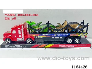 Sliding dinosaur car with inertial tow head