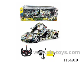 (GCC) 1:10 Graffiti remote door opening car included battery