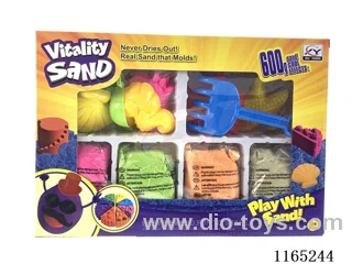 600g space sand + ocean sand mould 8 pieces + sand shovel 2 pieces (4 colours sand)