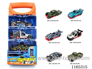 Alloy Car DIY Carrying Case Set of 4