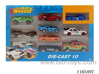 1:64 10PCS free wheel alloy car