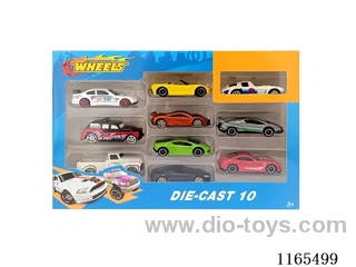 1:64 10PCS free wheel alloy car