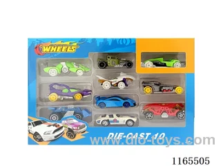 1:64 10PCS free wheel alloy car