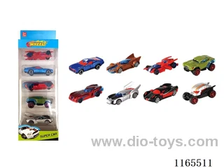 5PCS  1:64  free wheel alloy car（8 random mixed）