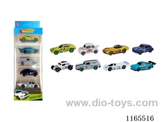 1:64 5PCS free wheel alloy car