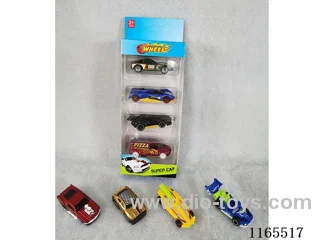 1:64 4 PCS free wheel alloy car