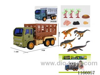 inertia dinosaur car transporter set (4 small dinosaurs)