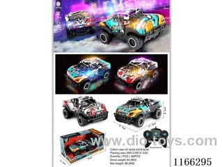 1:24 4ch lighted pvc rc car (batteries not included)