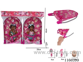 12’ Doll with Iron Foldable Rocking Chair/Comb Mirror