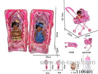 12 inch doll with comb mirror music four sound IC (with luxury iron stroller)