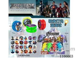 Justice League Bearing Lighted Yoyo 12PCS (Pattern Random Mixed Pack)