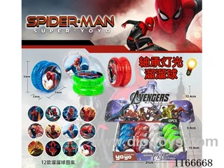 Spiderman bearing lighted yo-yo 12PCS (pattern random mix)