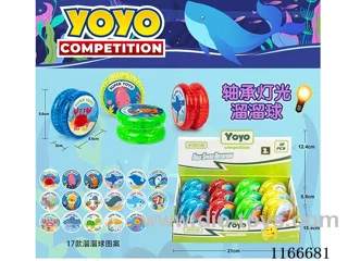 Marine animal bearing lighted yo-yo 12PCS (pattern random mix)