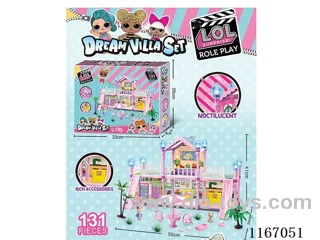 Glow-in-the-dark DIY Villa Playhouse Castle Set 131PCS