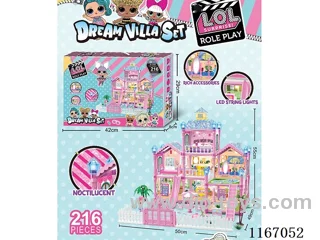 Glow-in-the-dark DIY Villa Playhouse Castle Set 216PCS