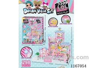 Glow-in-the-dark DIY Villa Playhouse Castle Set 298PCS