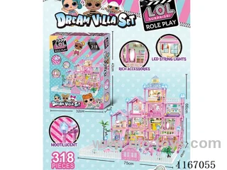 Glow-in-the-dark DIY Villa Playhouse Castle Set 318PCS