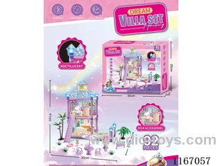 Glow-in-the-dark DIY Villa Playhouse Castle Set 92PCS