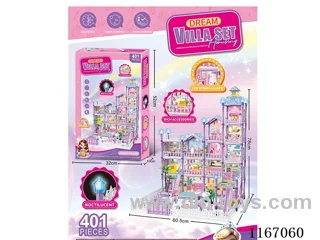 Glow-in-the-dark DIY Villa Playhouse Castle Set 401PCS