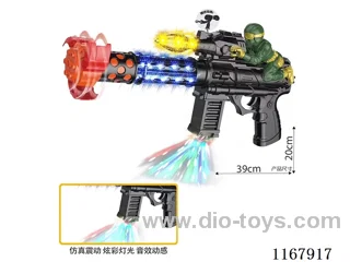 Black B/O Gun with Soldier, Lights, Gunfire, Action
