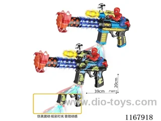 Painted B/O Gun with Spider-Man, Lights, Gunfire, Action (2-colour mix)